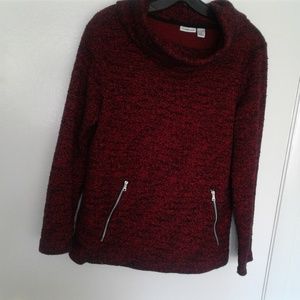 Super Cute Cowneck Sweater with zip on each.